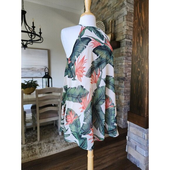 Show Me Your Mumu Paradise Found Gomez Tropical‎ Mini Shift Halter Dress Small - Picture 4 of 8